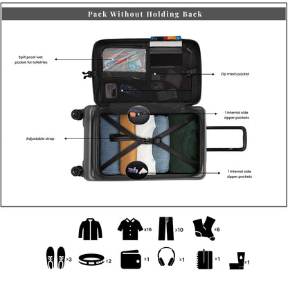 Windsor Steel Grey 76 cms Large Front Opening Trunk-Style Check-in Strolley with Expander