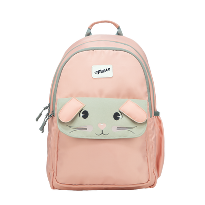Bunny Blushing Peach 22L School Backpack|Premium & Soft Touch|Unisex Kids School Bag