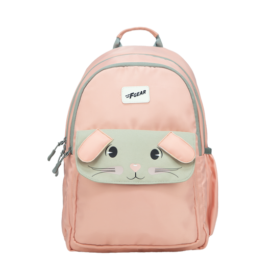 Bunny Blushing Peach 22L School Backpack|Premium & Soft Touch|Unisex Kids School Bag