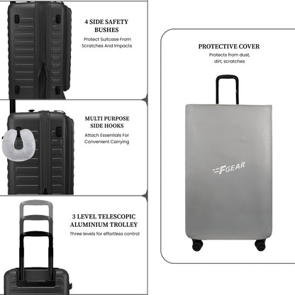 Windsor Steel Grey 56 cms Small Front Opening Trunk-Style Cabin Strolley with Laptop & Tablet Sleeves & Expander