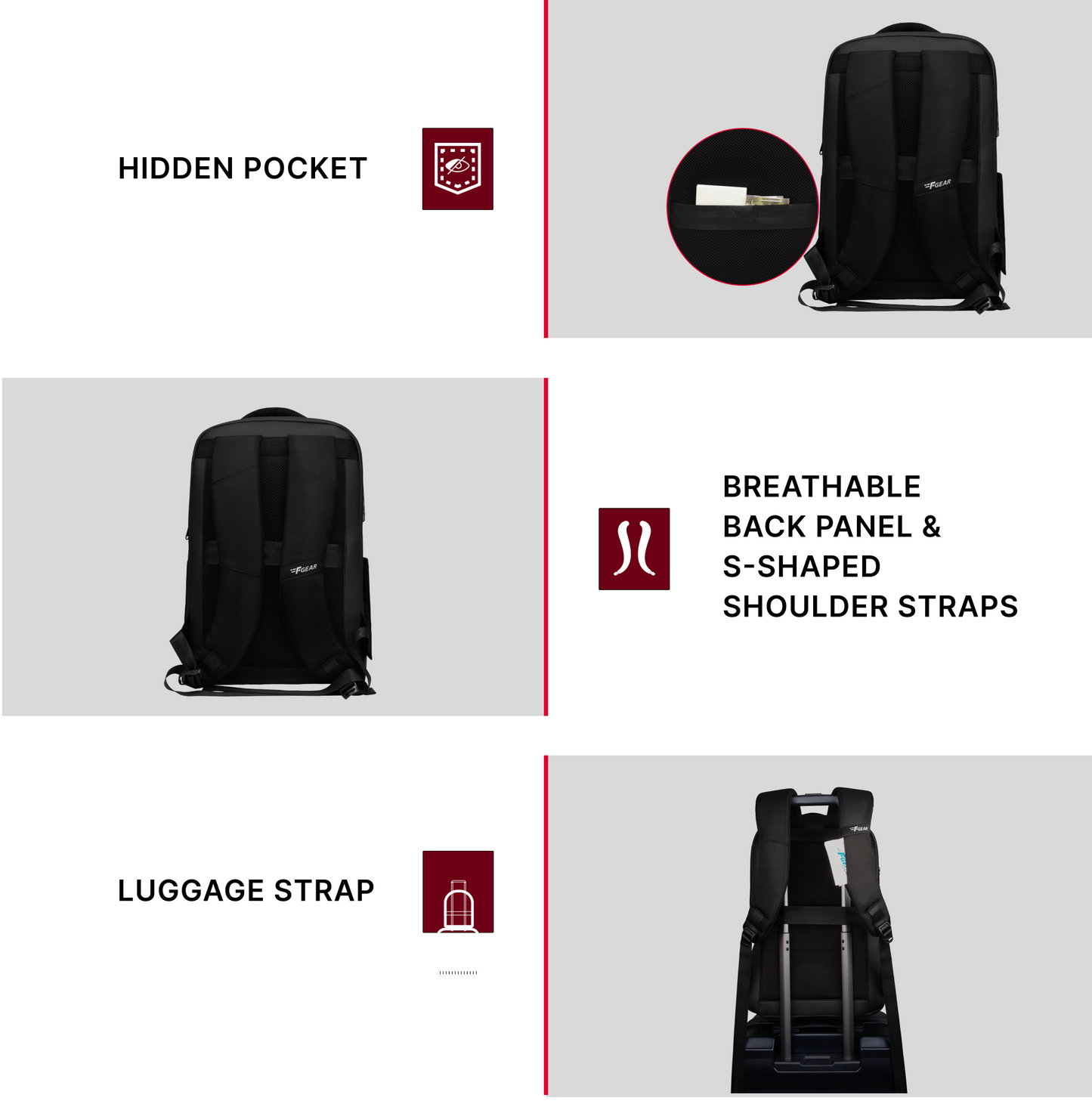 Kaneki 30L Black Laptop Backpack