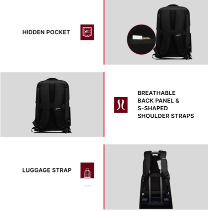 Kaneki 30L Black Laptop Backpack