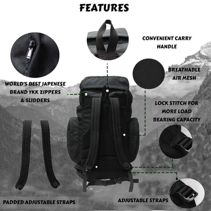Platoon 46L Black Rucksack