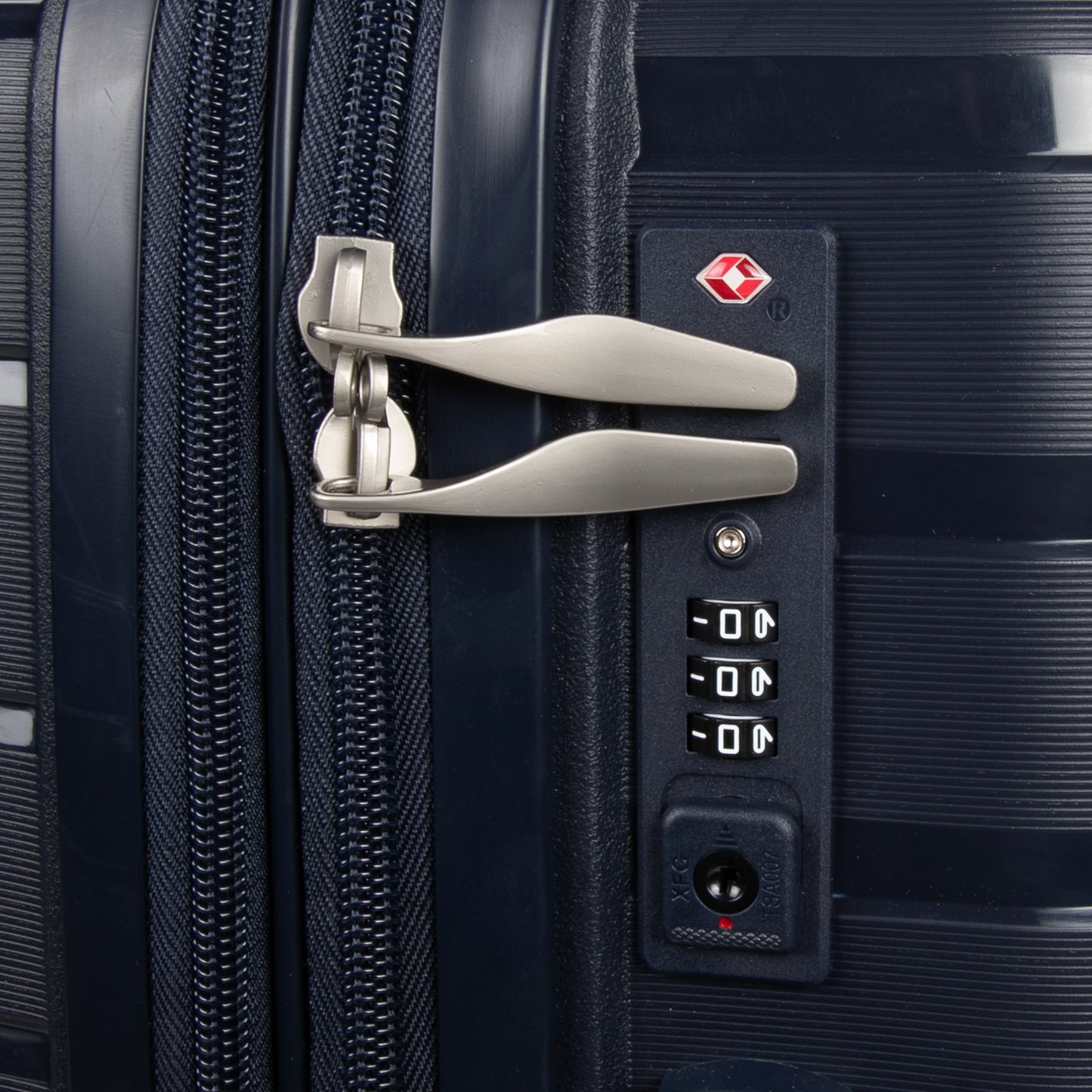 Bastion 20" Navy Blue Expandable Small Carry-On Luggage Suitcase