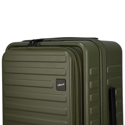 Windsor Army Green 56 cms Small Front Opening Trunk-Style Cabin Strolley with Laptop Sleeve & Expander
