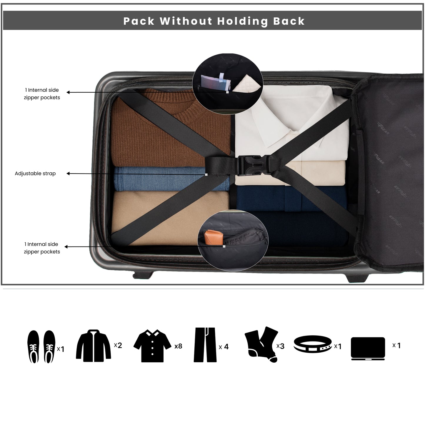Windsor Steel Grey 56 cms Small Front Opening Trunk-Style Cabin Strolley with Laptop & Tablet Sleeves & Expander