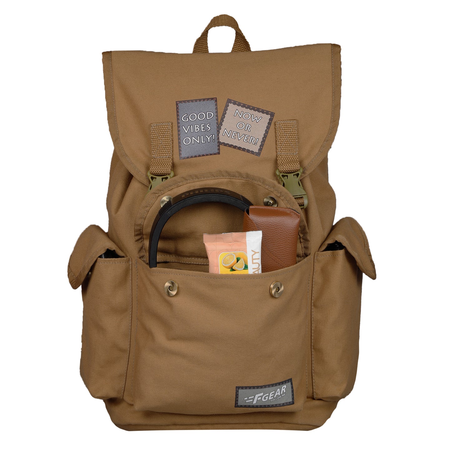 Webster Khaki Canvas 21L Backpack