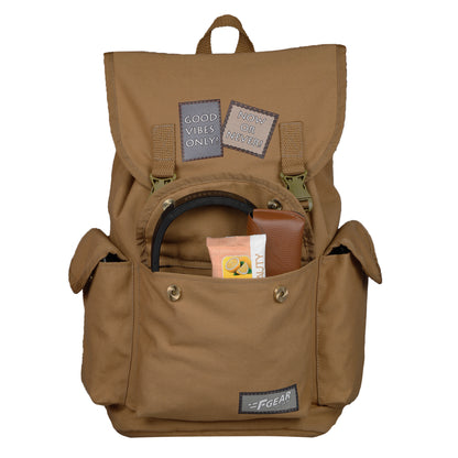 Webster Khaki Canvas 21L Backpack