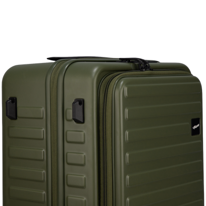 Windsor Army Green 56 cms Small Front Opening Trunk-Style Cabin Strolley with Laptop Sleeve & Expander