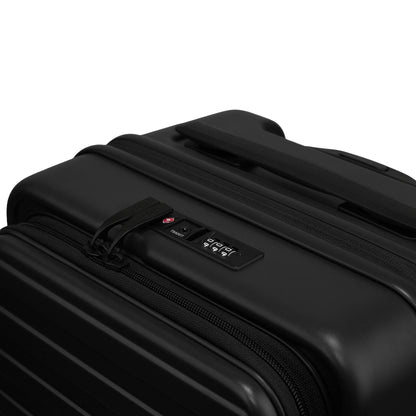 Windsor Black 56 cms Small Front Opening Trunk-Style Cabin Strolley with Laptop & Tablet Sleeves & Expander