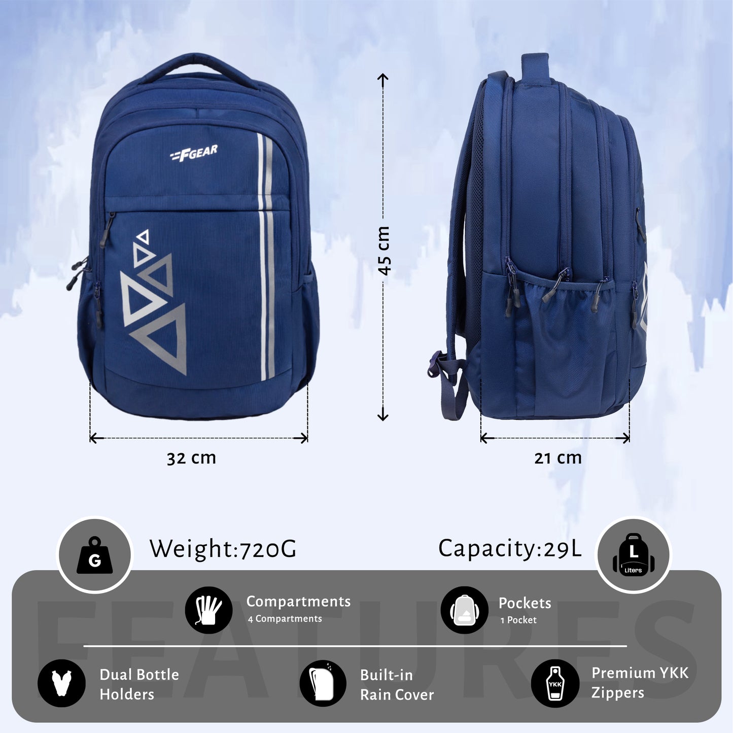 Noir 29L Navy Backpack