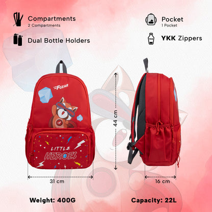 Little Heroes 22L Red Backpack
