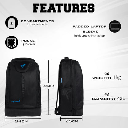 Booster V2 43L Black Laptop Backpack