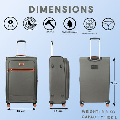 SoftAir Large Grey Check-in Suitcase