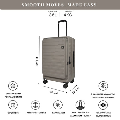 Sedona Medium Taupe 67 cms Front-Opening Strolley