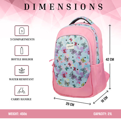 Panya 21L Light Pink Pale Blue Bows Backpack