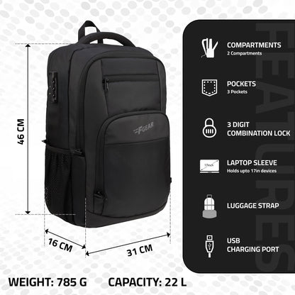 Vanta 22L Black Laptop Backpack