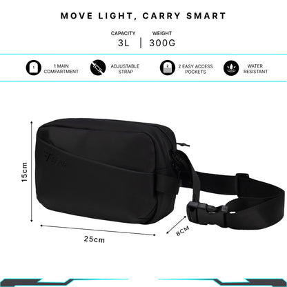 Sterling 3L Black Crossbody Bag