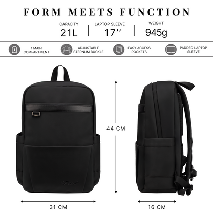 Berlin 21L Black Laptop Backpack