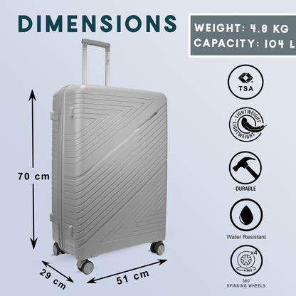 Aegis 30" Light Grey Check-in Large Suitcase
