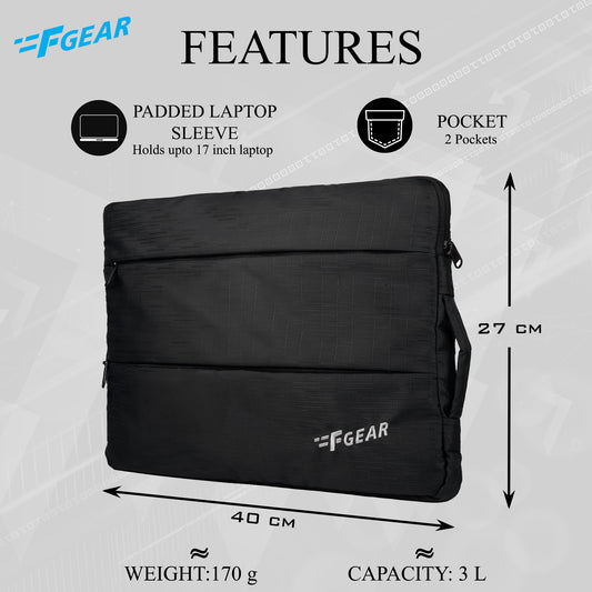 Zeus Black 3L Laptop Sleeve