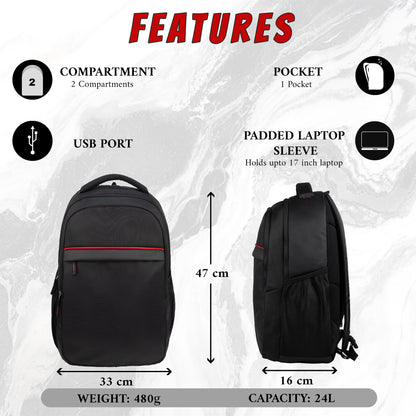 Omni 24L Black Laptop Backpack