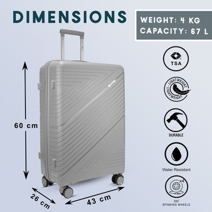 Aegis 26" Light Grey Check-in Medium Suitcase