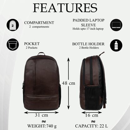 Burner 22L Brown Laptop Backpack