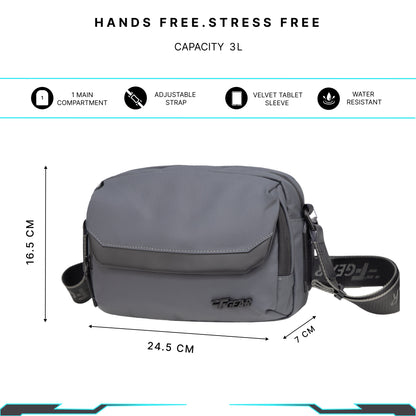 Girona 3L Grey Soft Crossbody Sling Bag