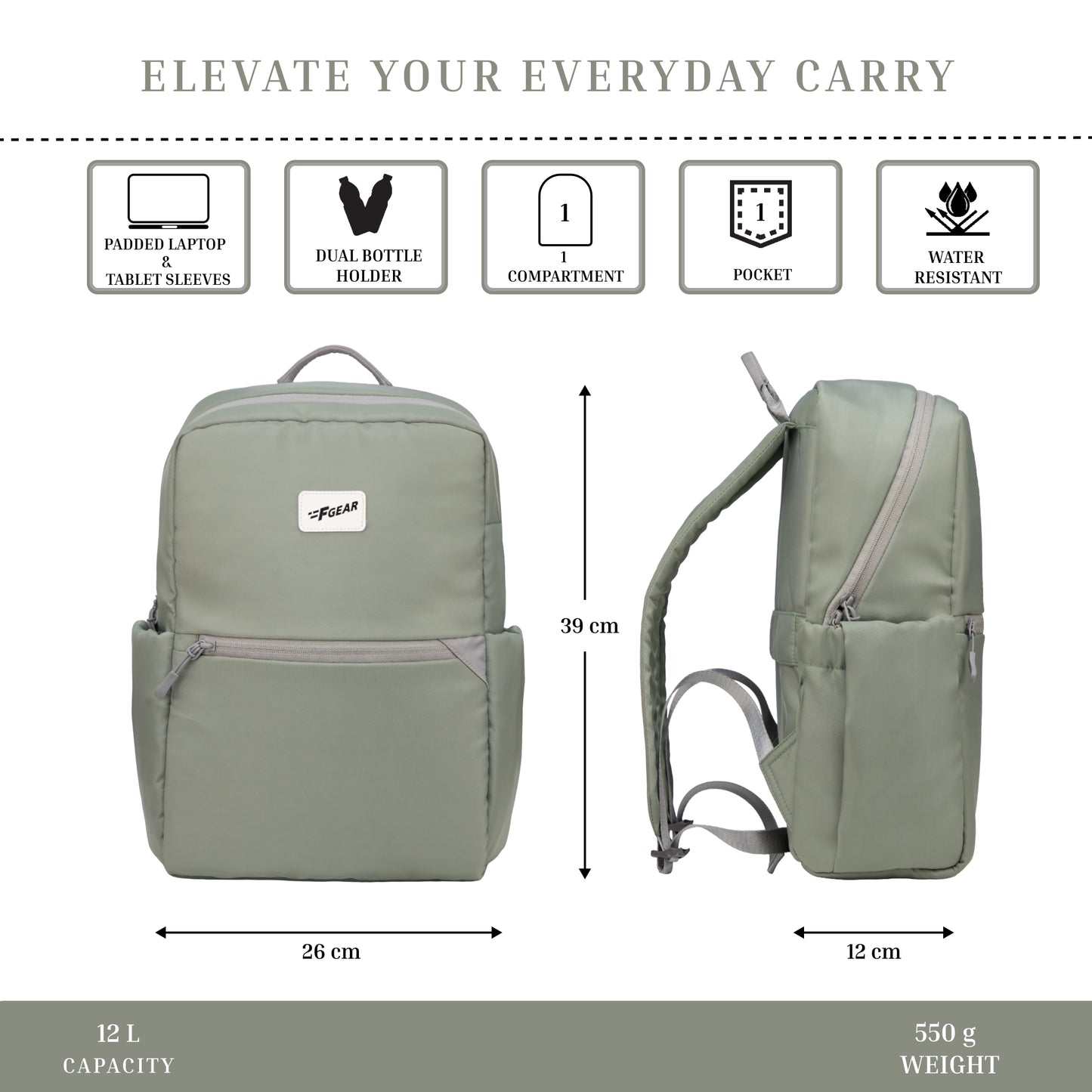 Cannes Forest Fog 12L Laptop Backpack