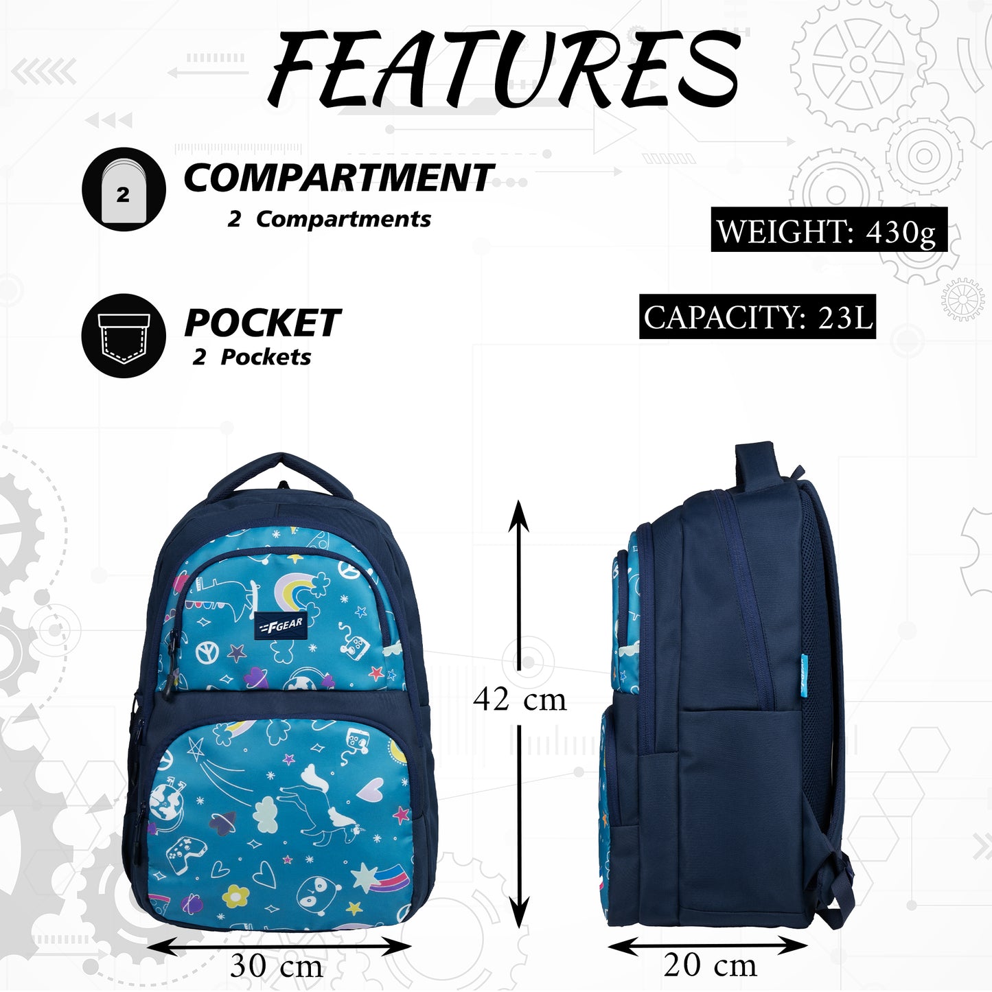 Caspian 23L Blue Joy Backpack