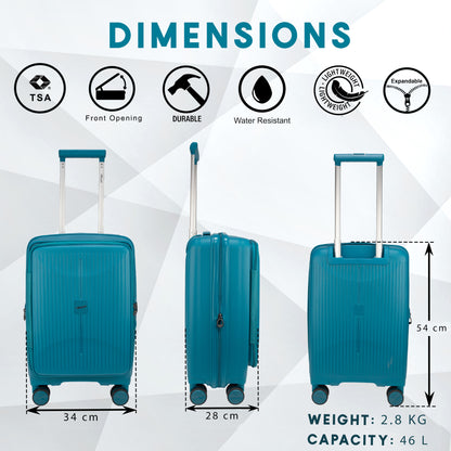 F Gear Myton Small Front Opening Cyan Blue Cabin Strolley