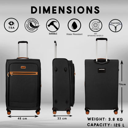 SoftAir Large Black Check-in Suitcase