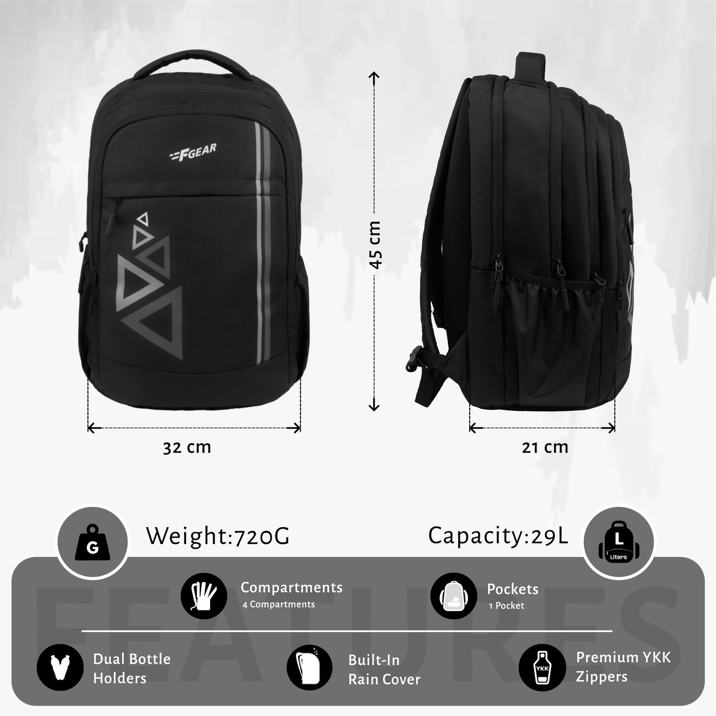 Noir 29L Black Backpack