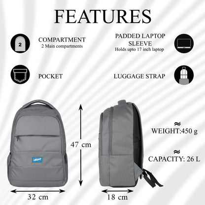 Ranch 26L Grey Laptop Backpack