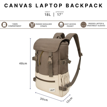 Canyon 18L Dark Beige Laptop Backpack