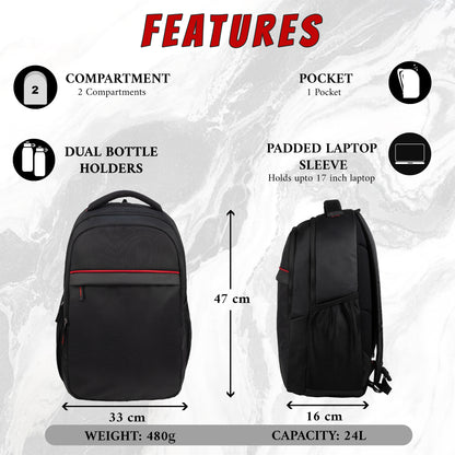 Omni 24L Black Laptop Backpack