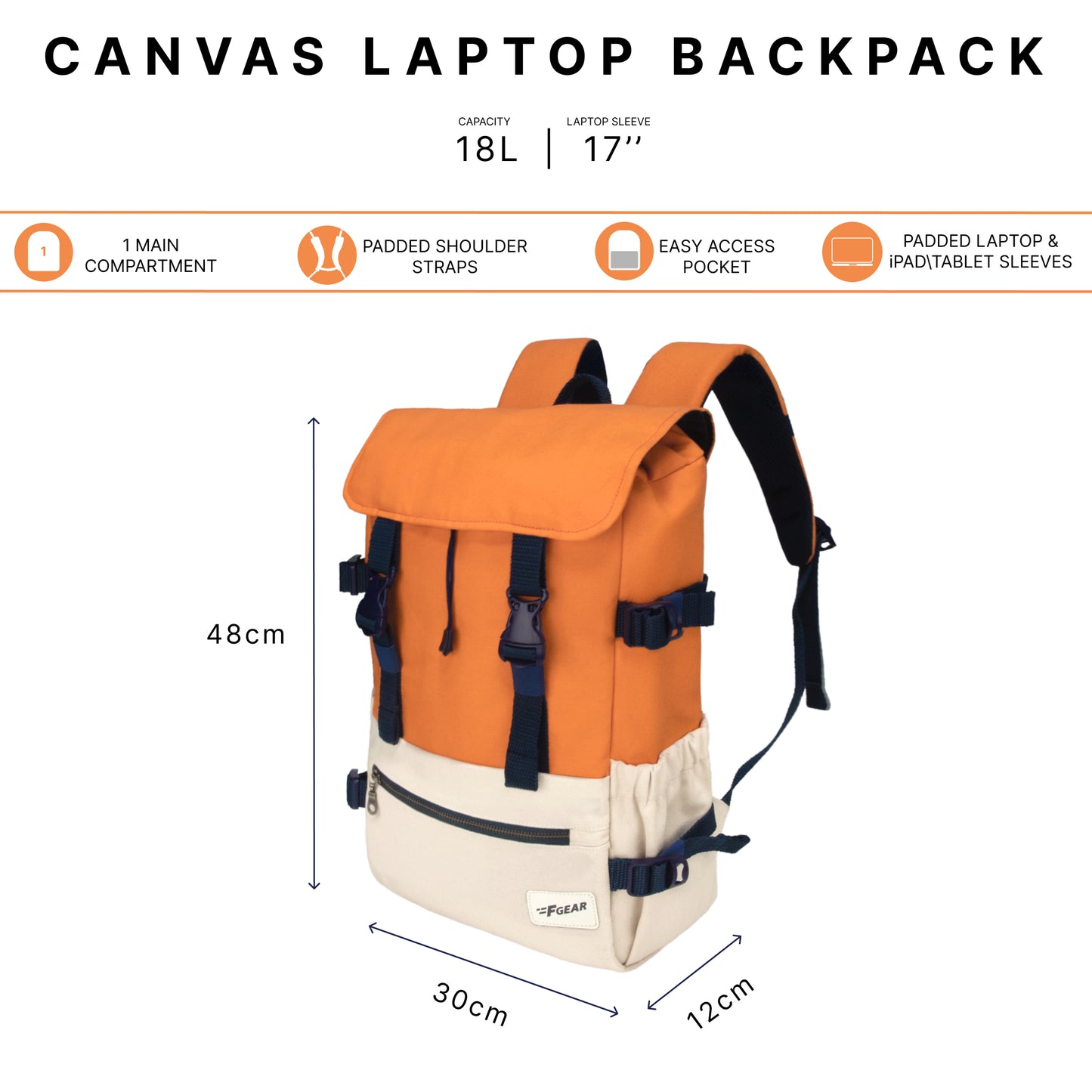 Canyon 18L Cosmic Orange Laptop Backpack