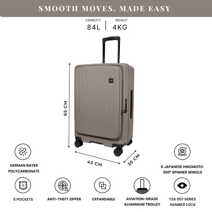 Montreal Medium  Taupe 65 cms Front-Opening Strolley