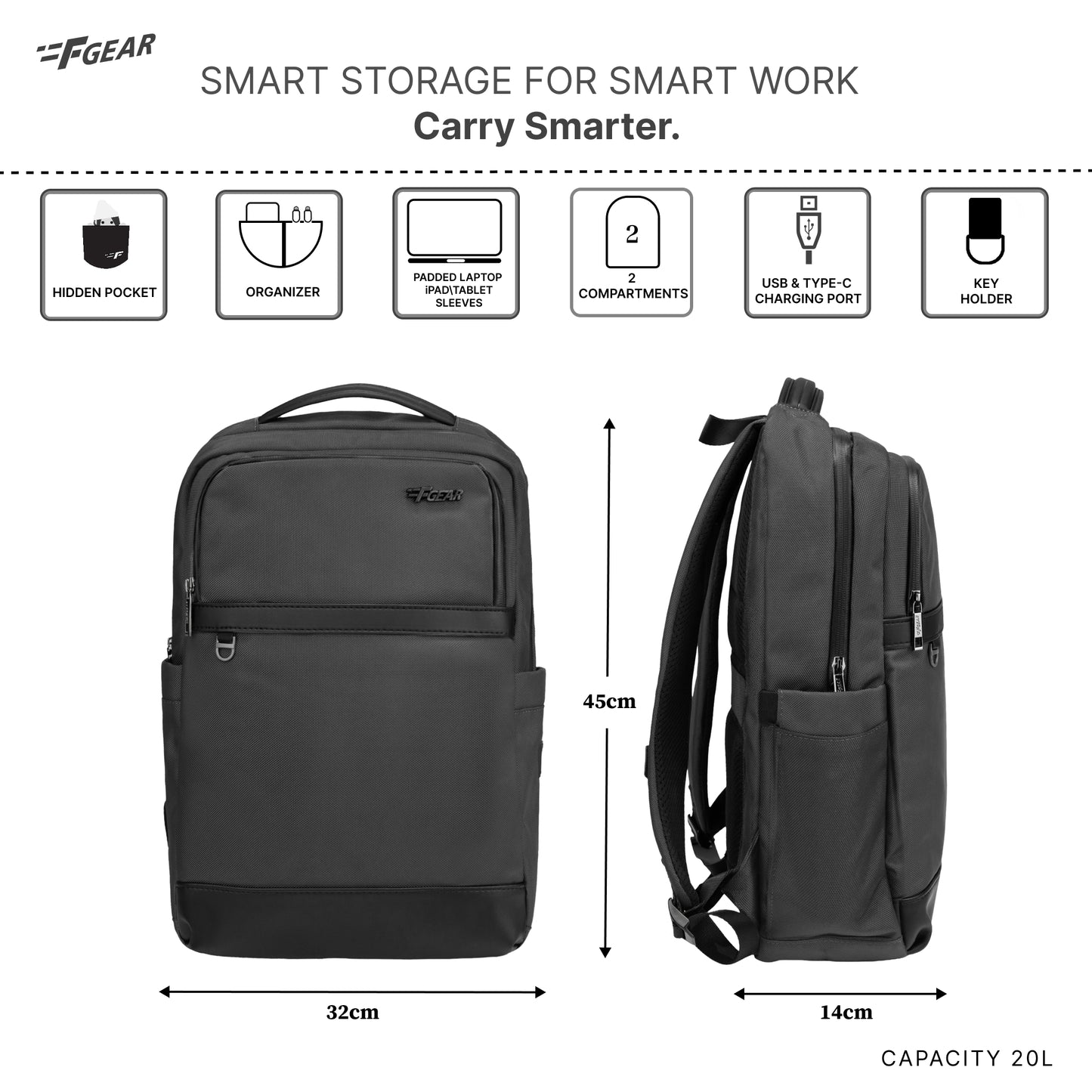 Hallstat 20L Grey Laptop Backpack