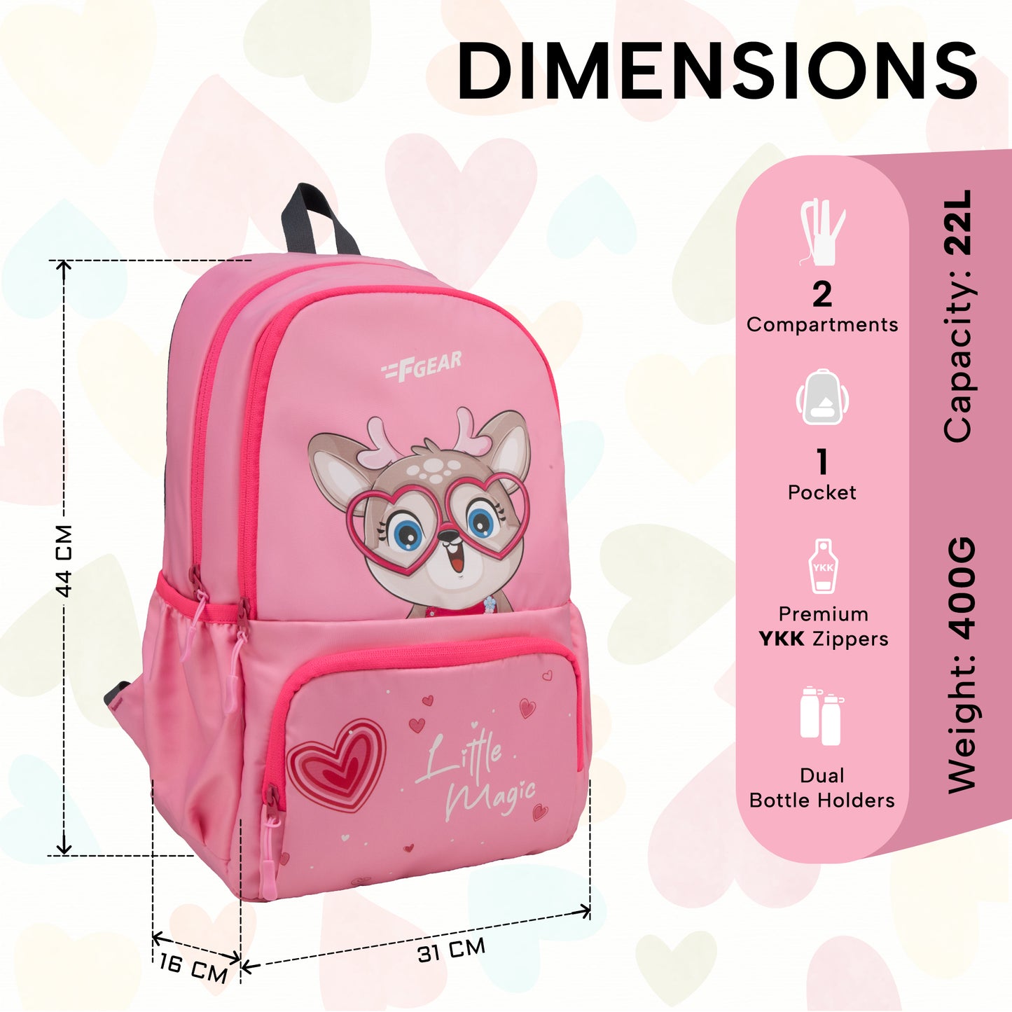 Little Magic 22L Rose Pink Backpack