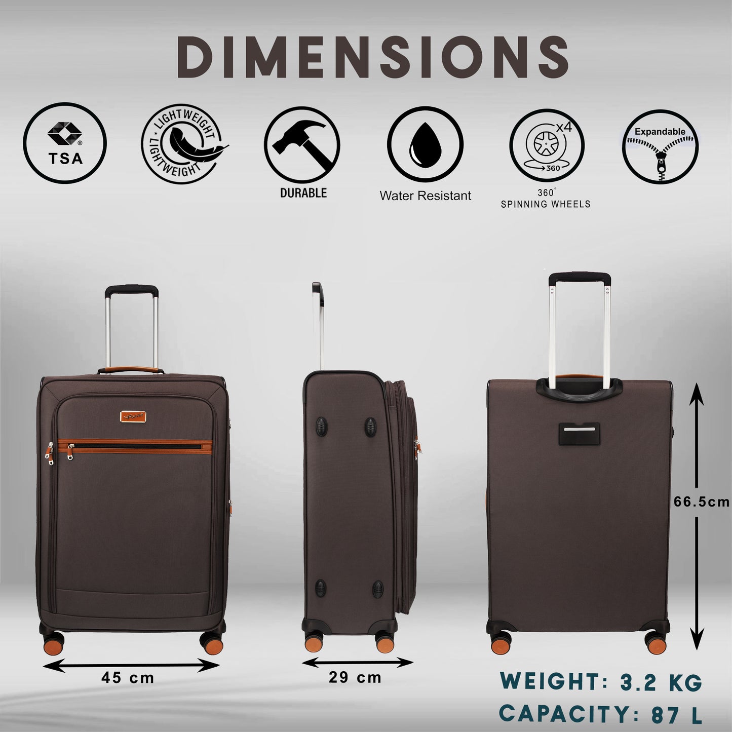 SoftAir Medium Grey Check-in Suitcase