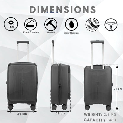 F Gear Myton Small Front Opening Dark Grey Cabin Strolley