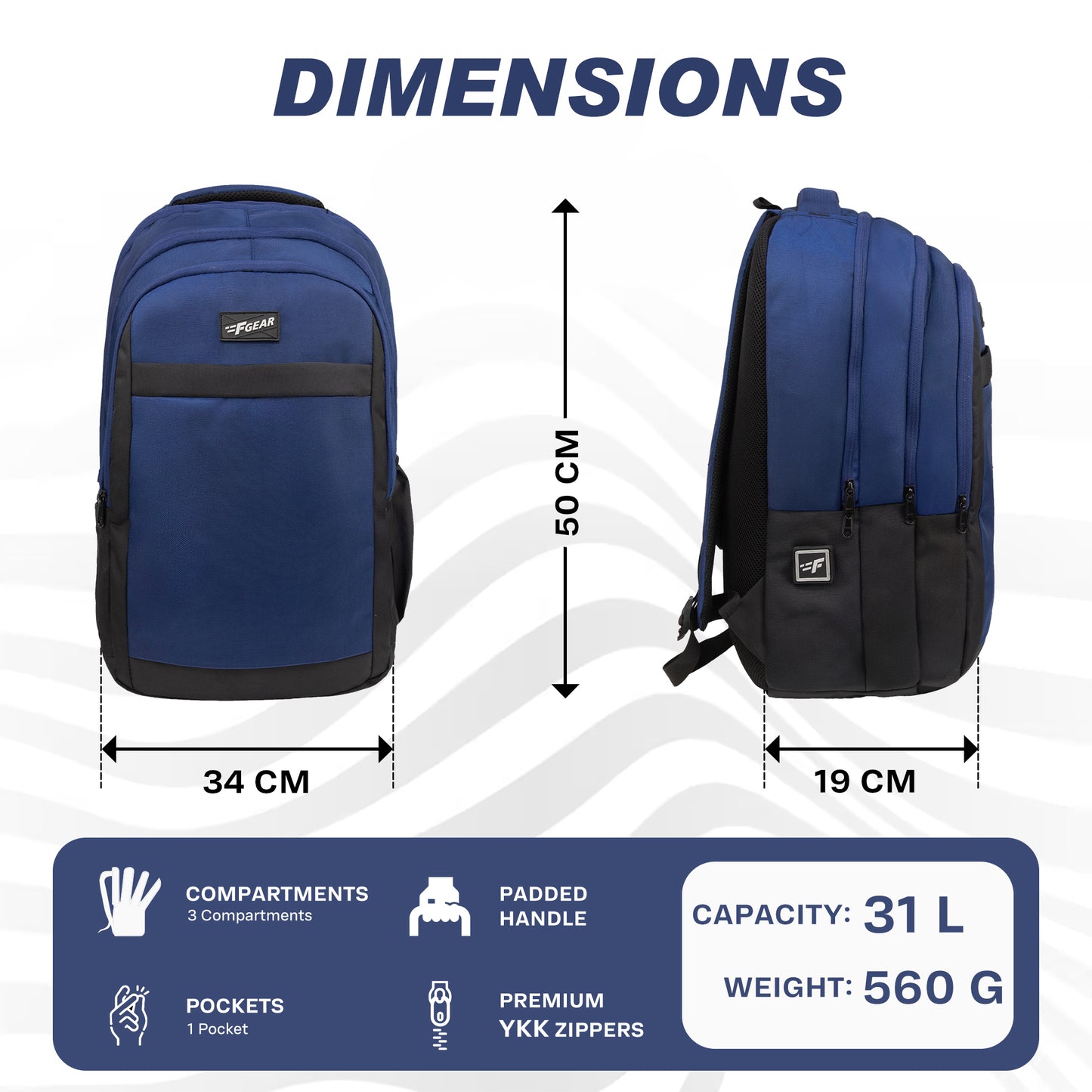 Itachi 31L Navy Blue Backpack – F