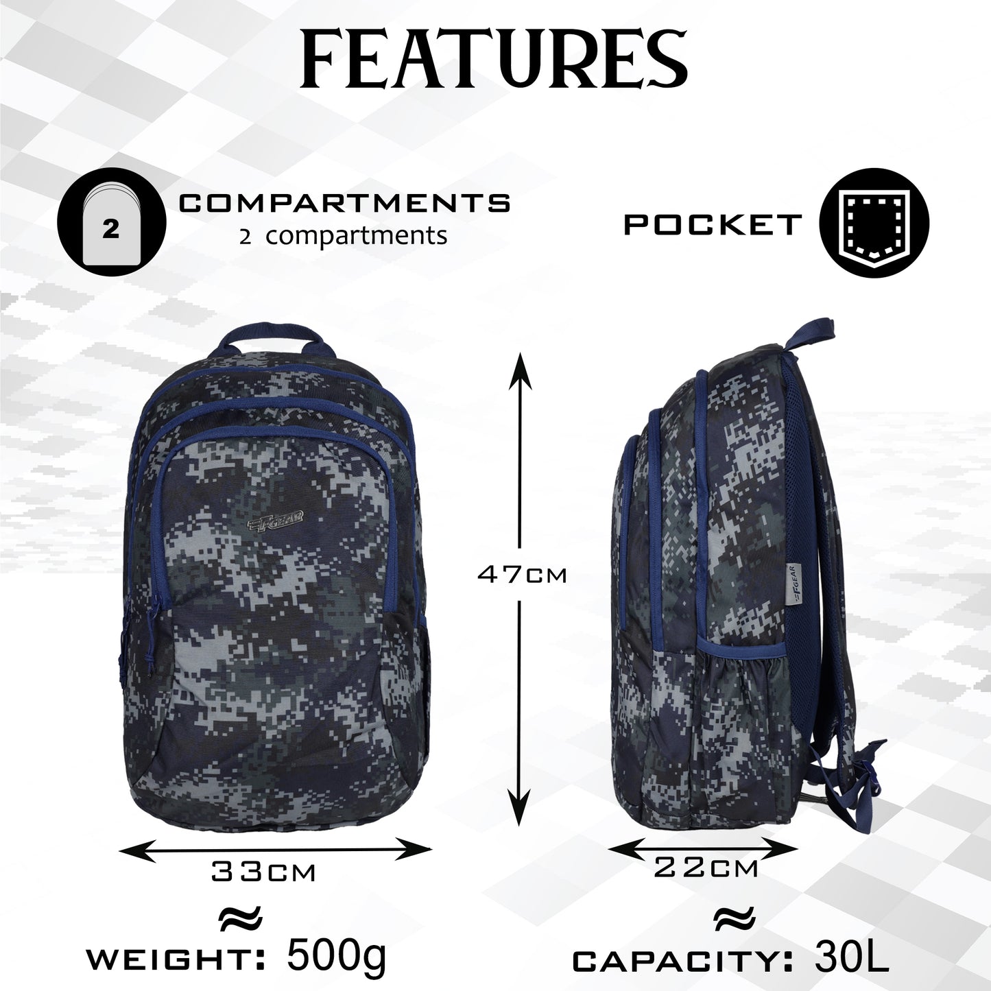 Military Crusader 30L Marpat Navy Digital Camo Backpack