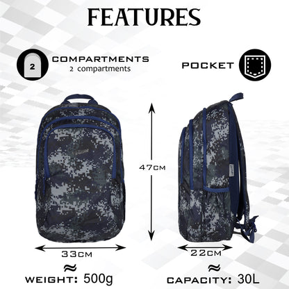 Military Crusader 30L Marpat Navy Digital Camo Backpack
