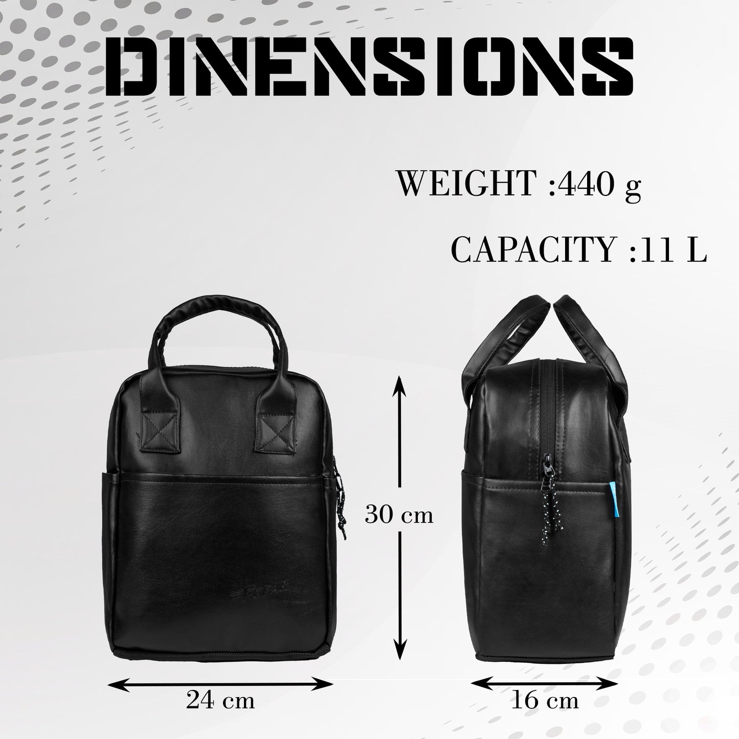 Modish 11L Black Lunch Bag