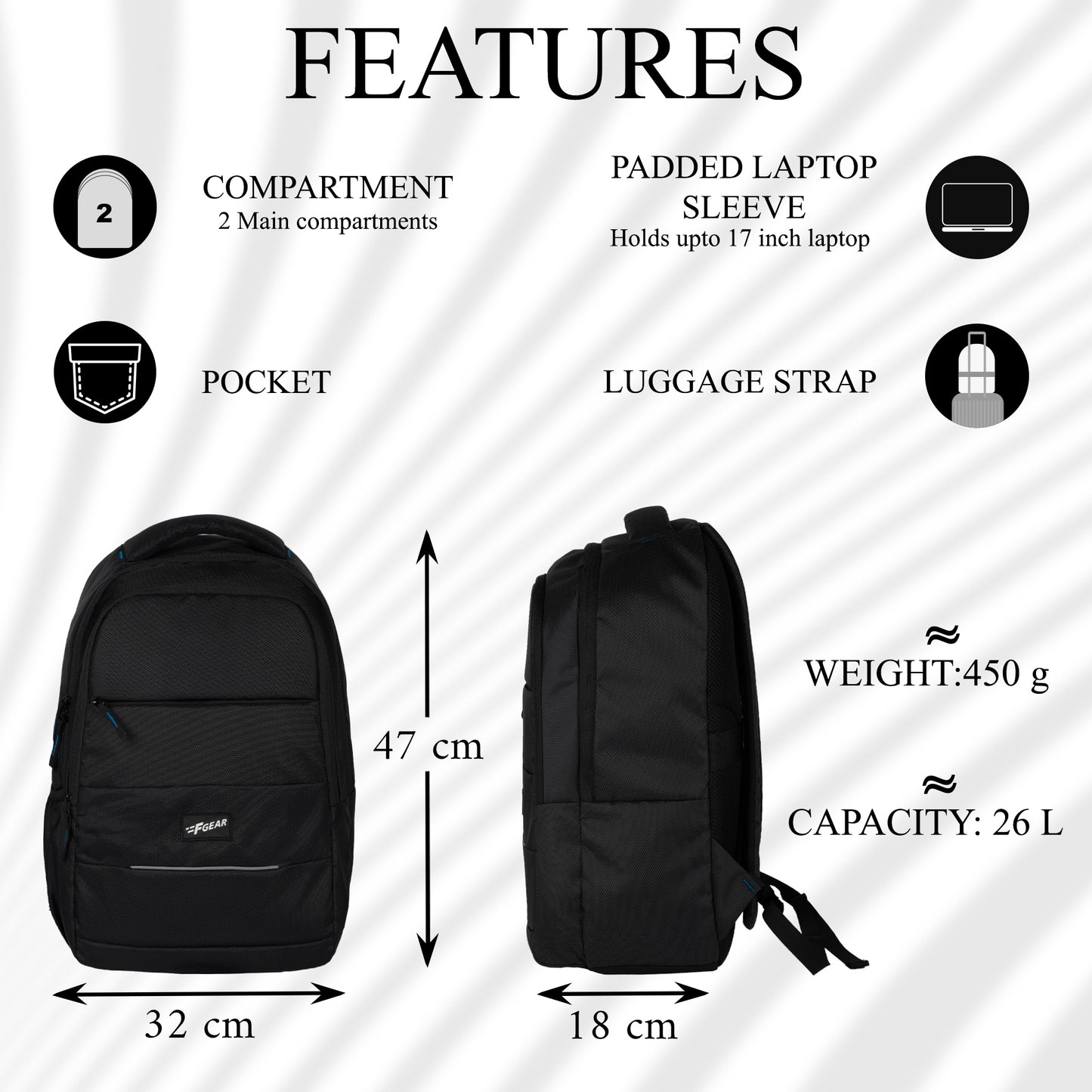 Ranch 26L Black Laptop Backpack