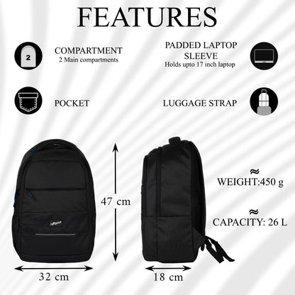 Ranch Black 26L Laptop Backpack