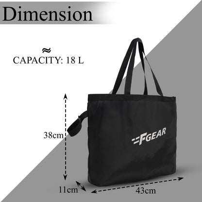 Lila Black 18L Shopping Bag/Shopper Sling Tote Bag For Men Women Adults